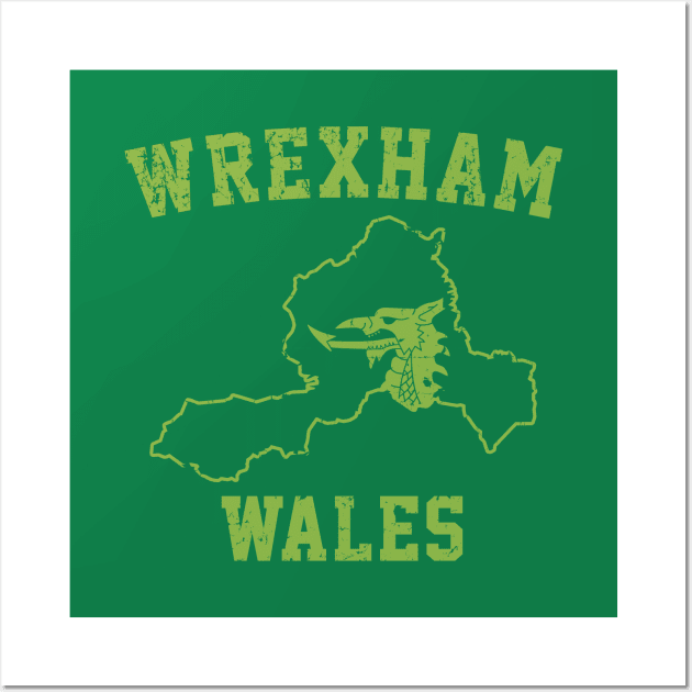 Wrexham Wales / Cymru Wall Art by Botak Solid Art